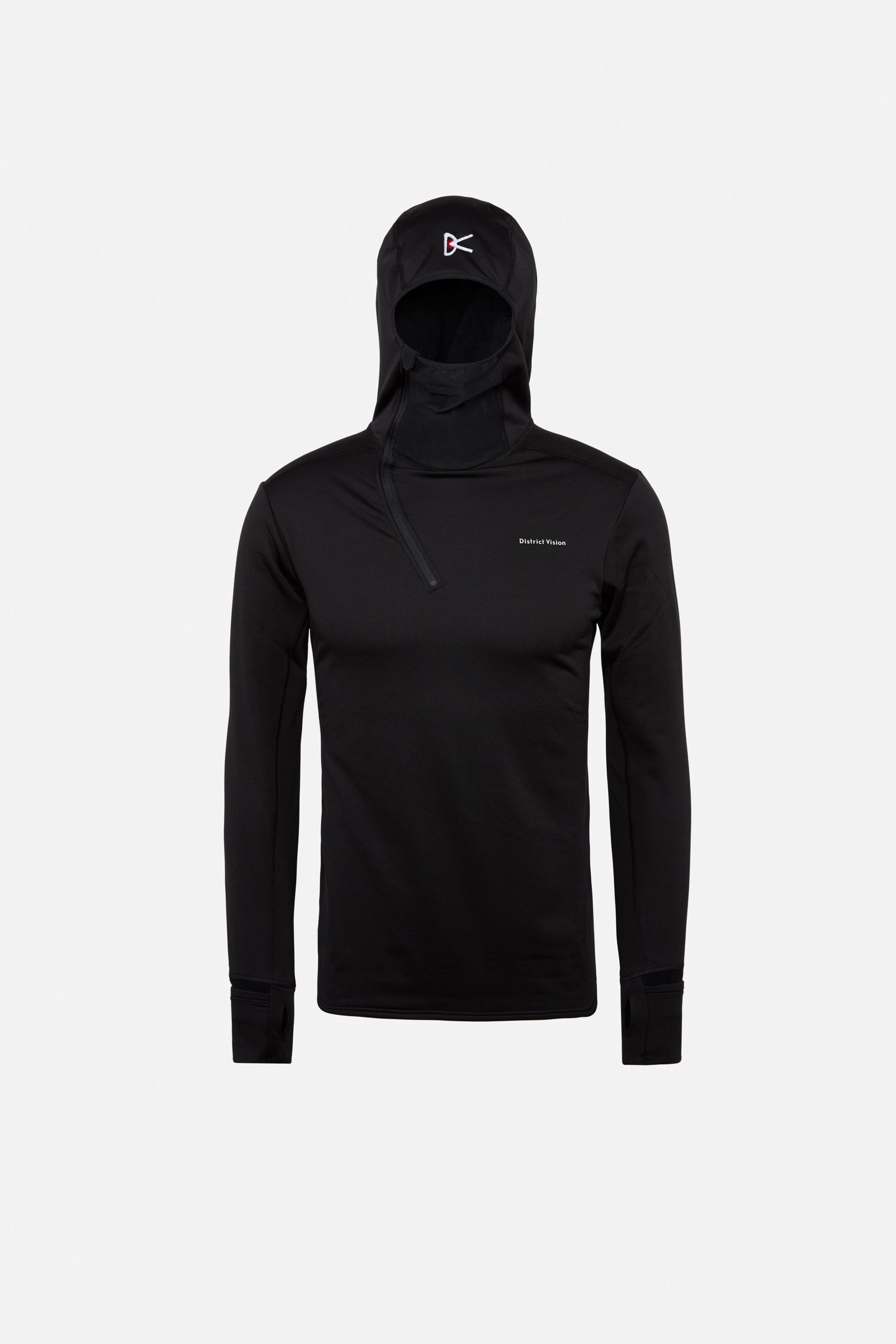 Hooded Grid Fleece, Black – District Vision