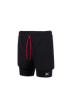 Layered Pocketed Trail Shorts, Black