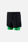 Layered Pocketed Trail Shorts, Black-Algae