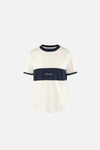 Japan Cotton Ringer Tee, Vintage White-Navy