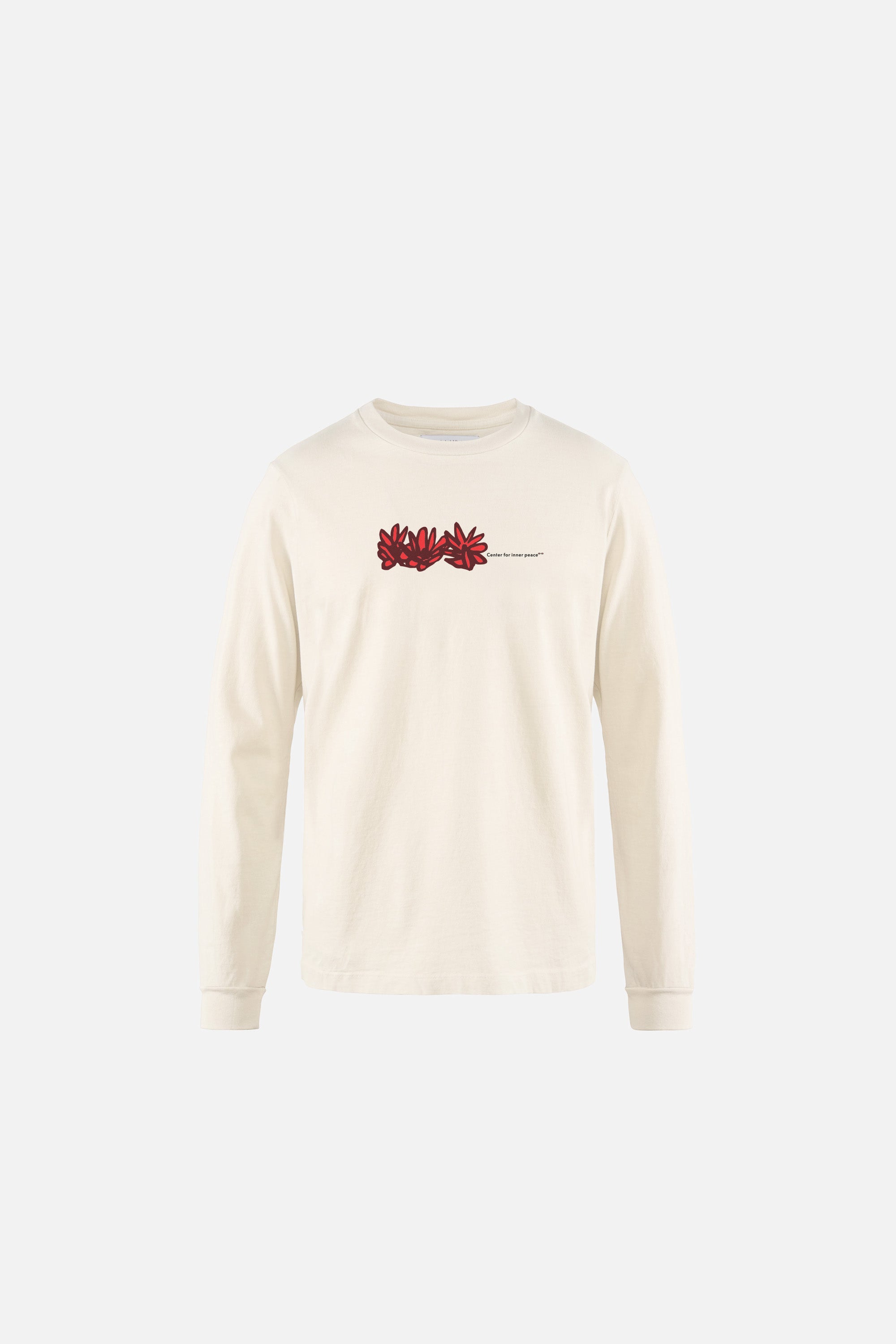 California Cotton Long Sleeve Tee, CFIP Flowers Vintage White