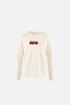 California Cotton Long Sleeve Tee, CFIP Flowers Vintage White