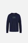 California Cotton Long Sleeve Tee, Flower Power Navy