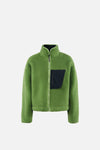Cropped Wool Pile Fleece Jacket, Matcha