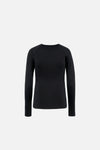 Lightweight Long Sleeve Fitted Tee, Black