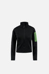 Full Zip Grid Fleece, Black