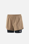 Layered Trail Shorts, Morel/Black
