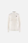 Paneled Long Sleeve Mock Tee, Lunar White