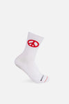 Performance Cordura Crew Socks, White-Red