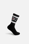 USA Cotton Socks, Black & White Stripe