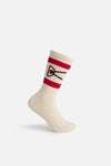 USA Cotton Socks, Cream & Red Stripe