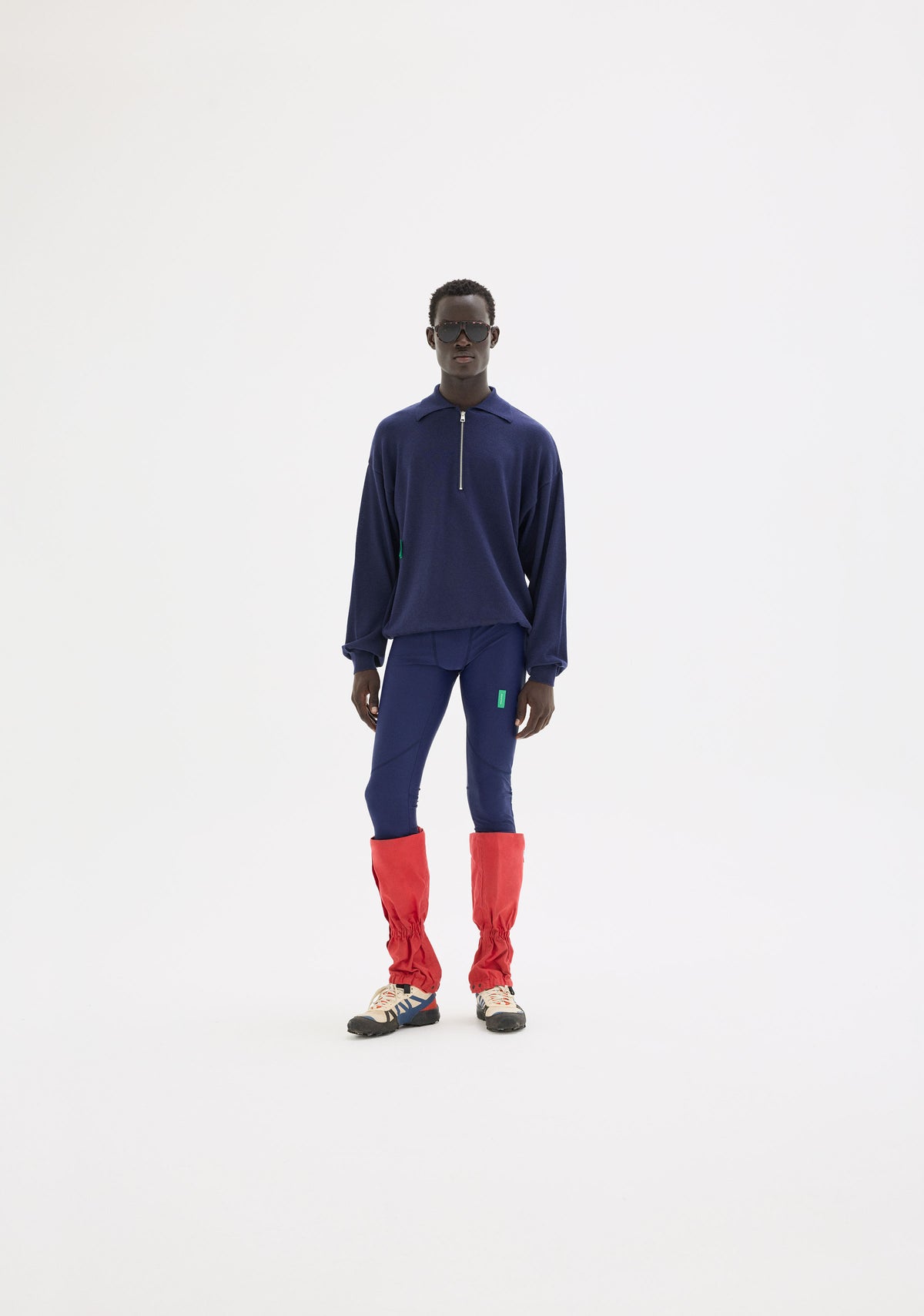 Merino Wool Quarter Zip Sweater, Navy, image 3 of 6