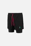 Layered Training Shorts, Black/Black