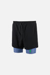 Layered Training Shorts, Black/Race Blue