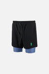 Layered Training Shorts, Black/Race Blue