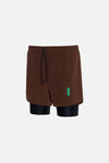 Layered Training Shorts, Espresso/Black