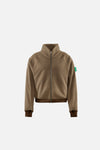 Reverse Brushed Full-Zip Fleece, Melange Brown