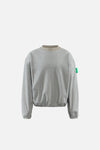 Reverse Brushed Crewneck Fleece, Melange Grey
