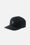 5 Panel Nylon Hat, Log Off Black