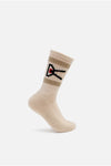 USA Cotton Socks (2 Pack), Cream/Oatmeal Stripe