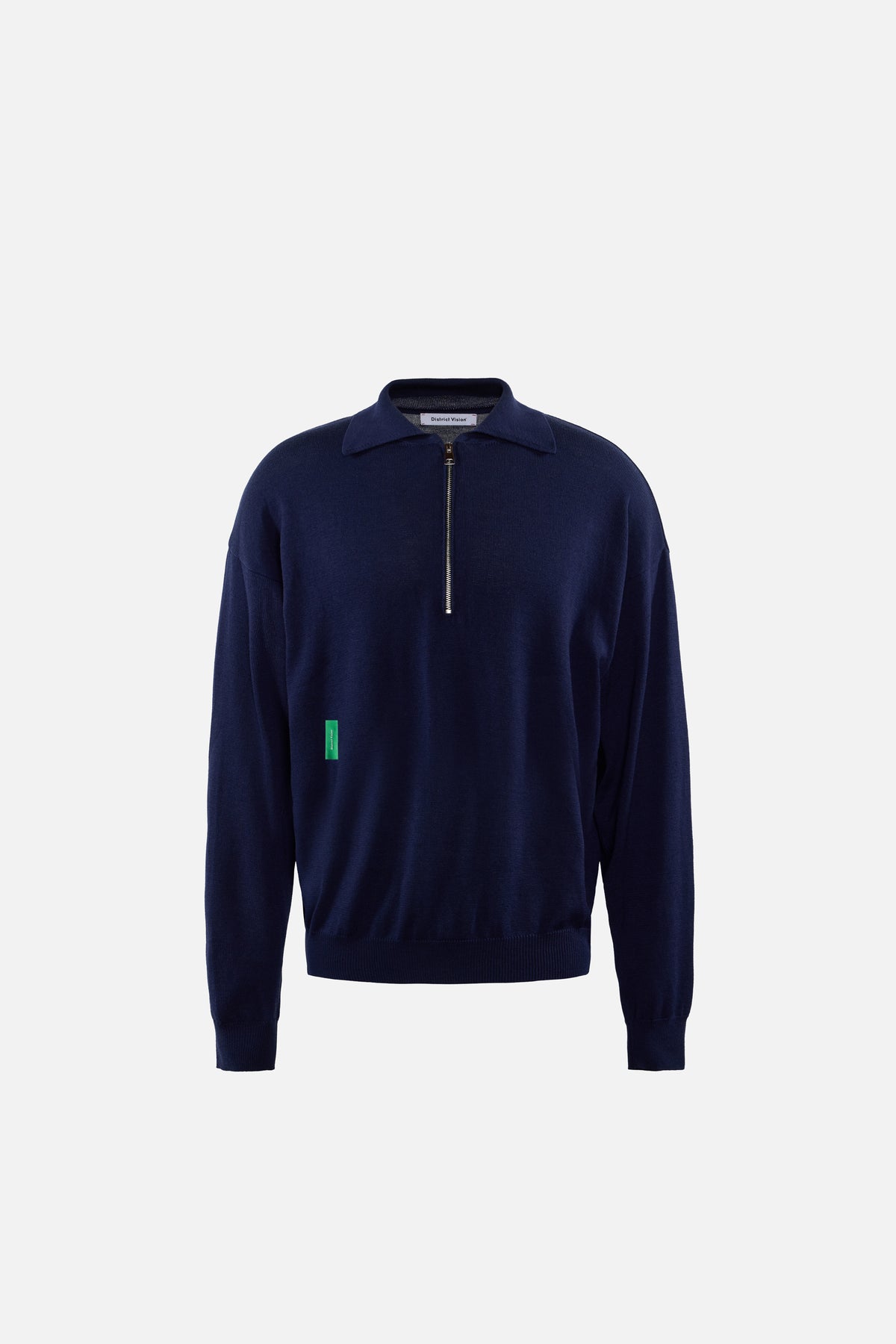 Merino Wool Quarter Zip Sweater, Navy, image 1 of 6