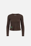 Fitted Long Sleeve Waffle T-Shirt, Umber