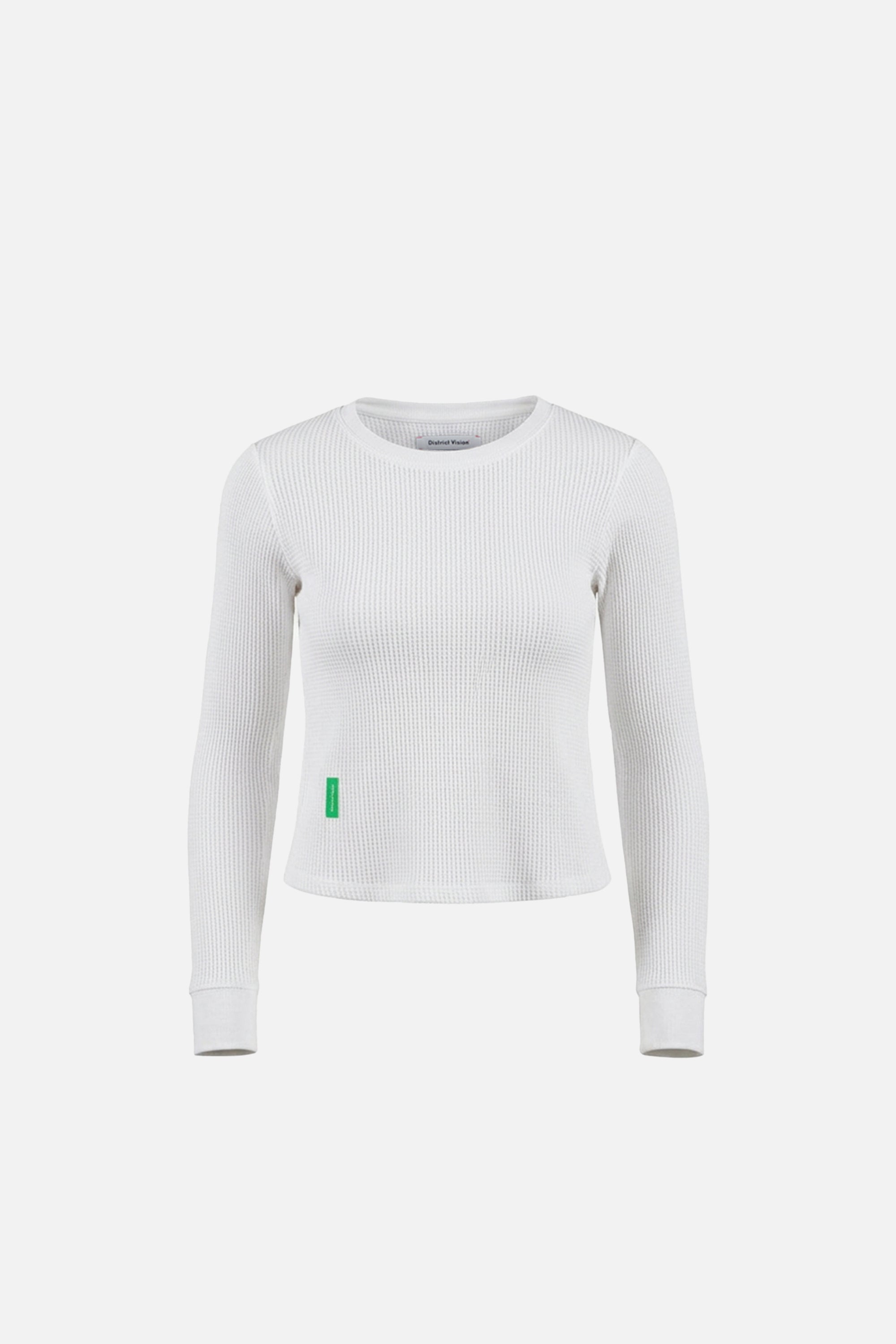 Fitted Long Sleeve Waffle T-Shirt, White – District Vision