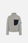 Cropped Brushed Fleece, Melange Grey